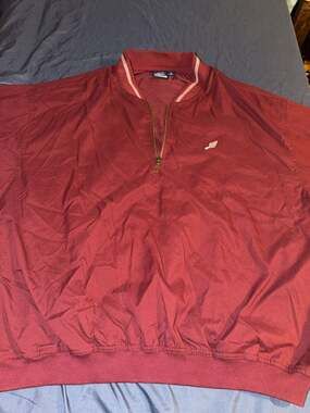 Vintage AKWA Made in USA Maroon Quarter Zip Golf Pullover Windbreaker Jacket
12-